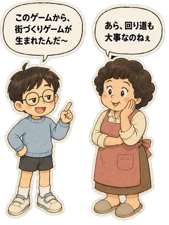 ファミコン大図鑑オリジナルキャラクターの掛け合い（オチ）