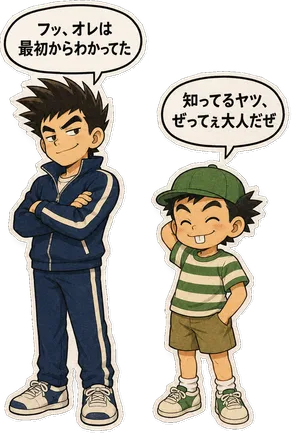 ファミコン大図鑑オリジナルキャラクターの掛け合い（オチ）