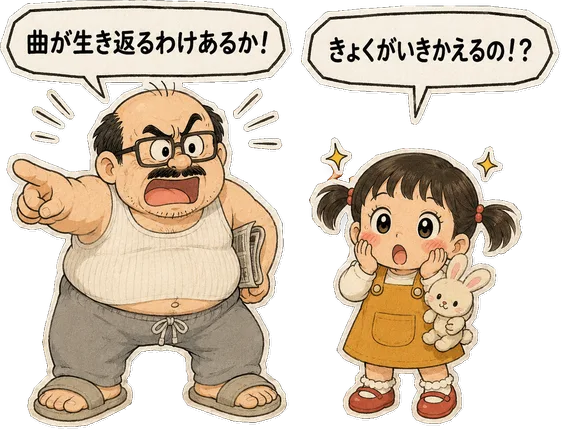 ファミコン大図鑑オリジナルキャラクター茂と愛の掛け合い
